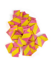 Color Pop - Rosa & Gelb | Gewebtes Aufnähetikett