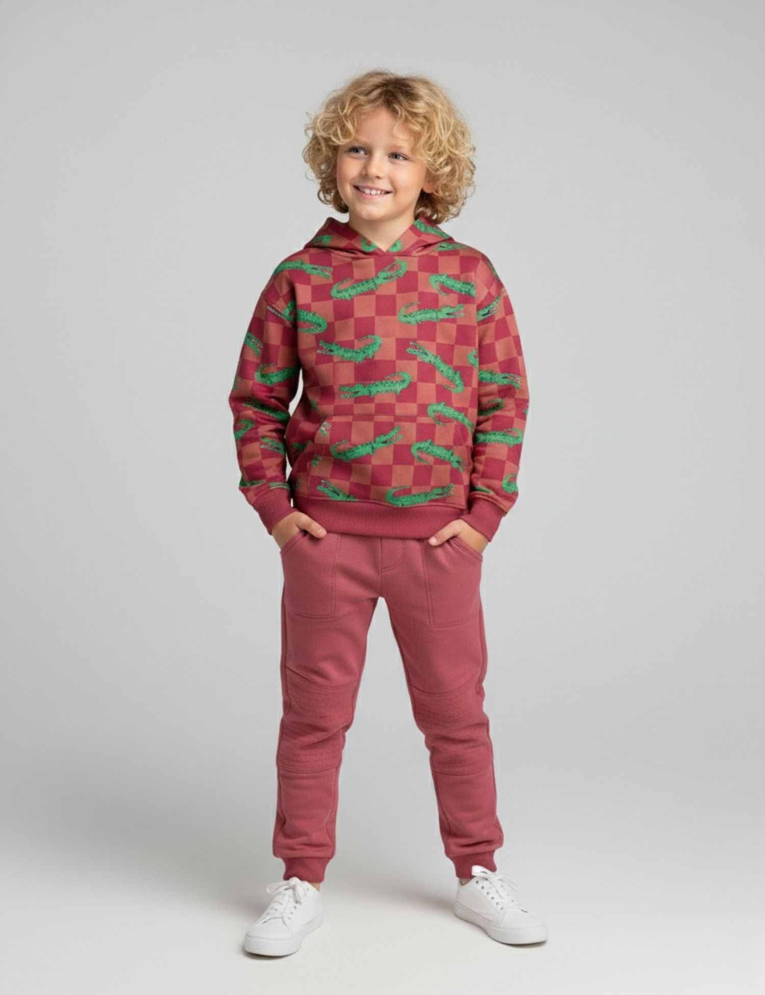 Croco Crew Berry Check | French Terry | 170 cm breit