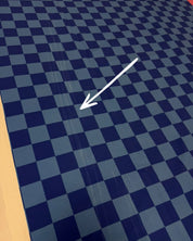 130 cm Bold Blue & Royal Blue Check French Terry | Rebel Rescue