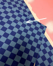 80 cm Bold Blue & Royal Blue Check French Terry | Rebel Rescue