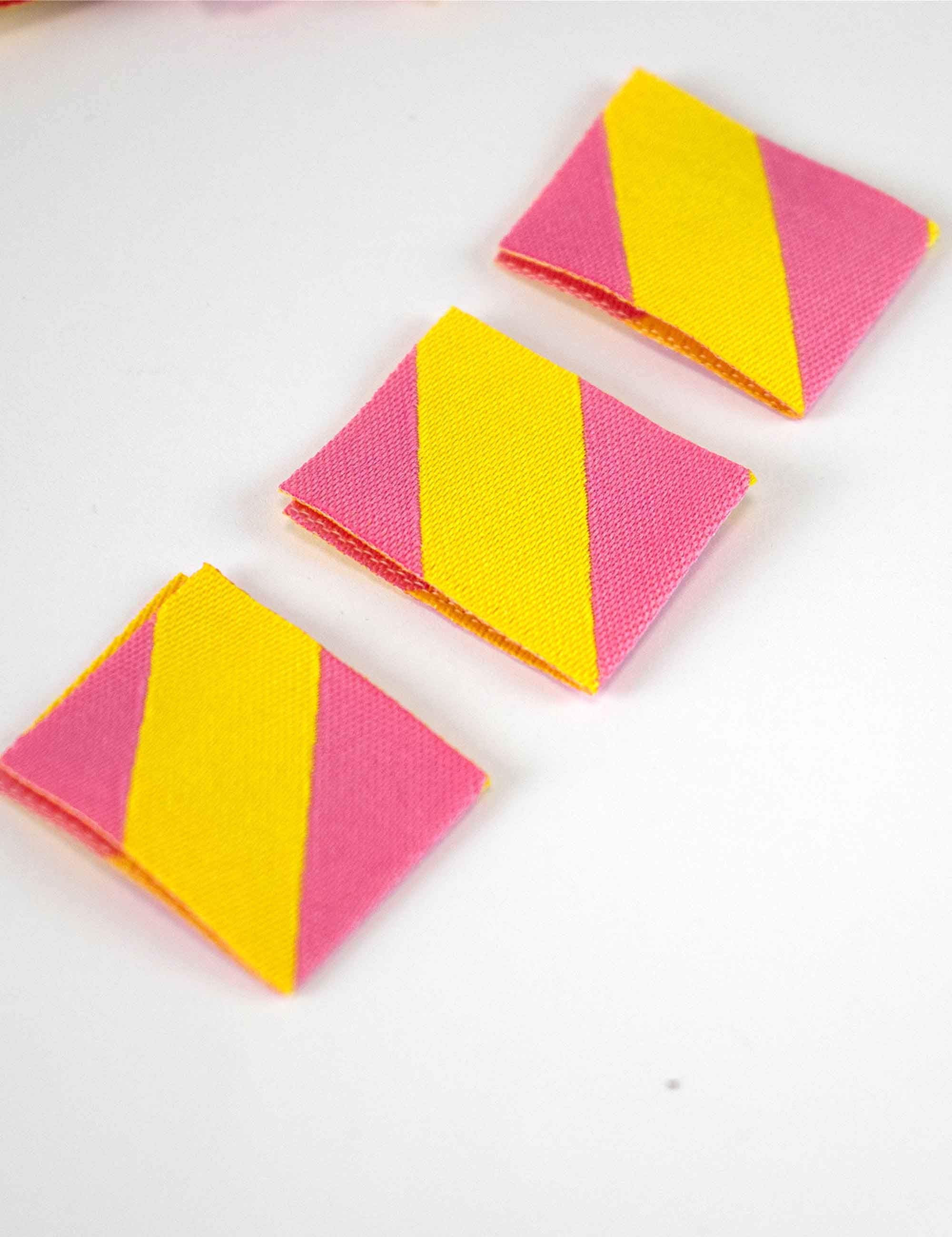 Color Pop - Rosa & Gelb | Gewebtes Aufnähetikett