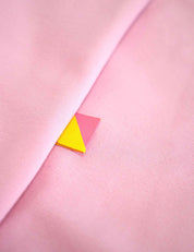 Color Pop - Rosa & Gelb | Gewebtes Aufnähetikett