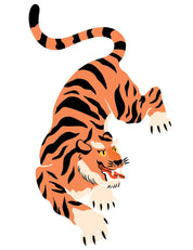 Orange Tiger Pounce – Karussell-Kampf | Bügelbild