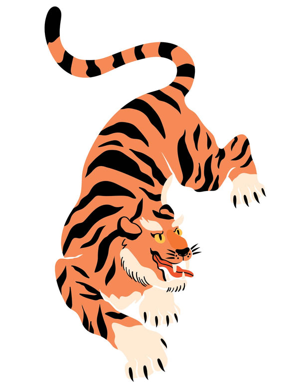 Orange Tiger Pounce - Carousel Clash – Bügelbild