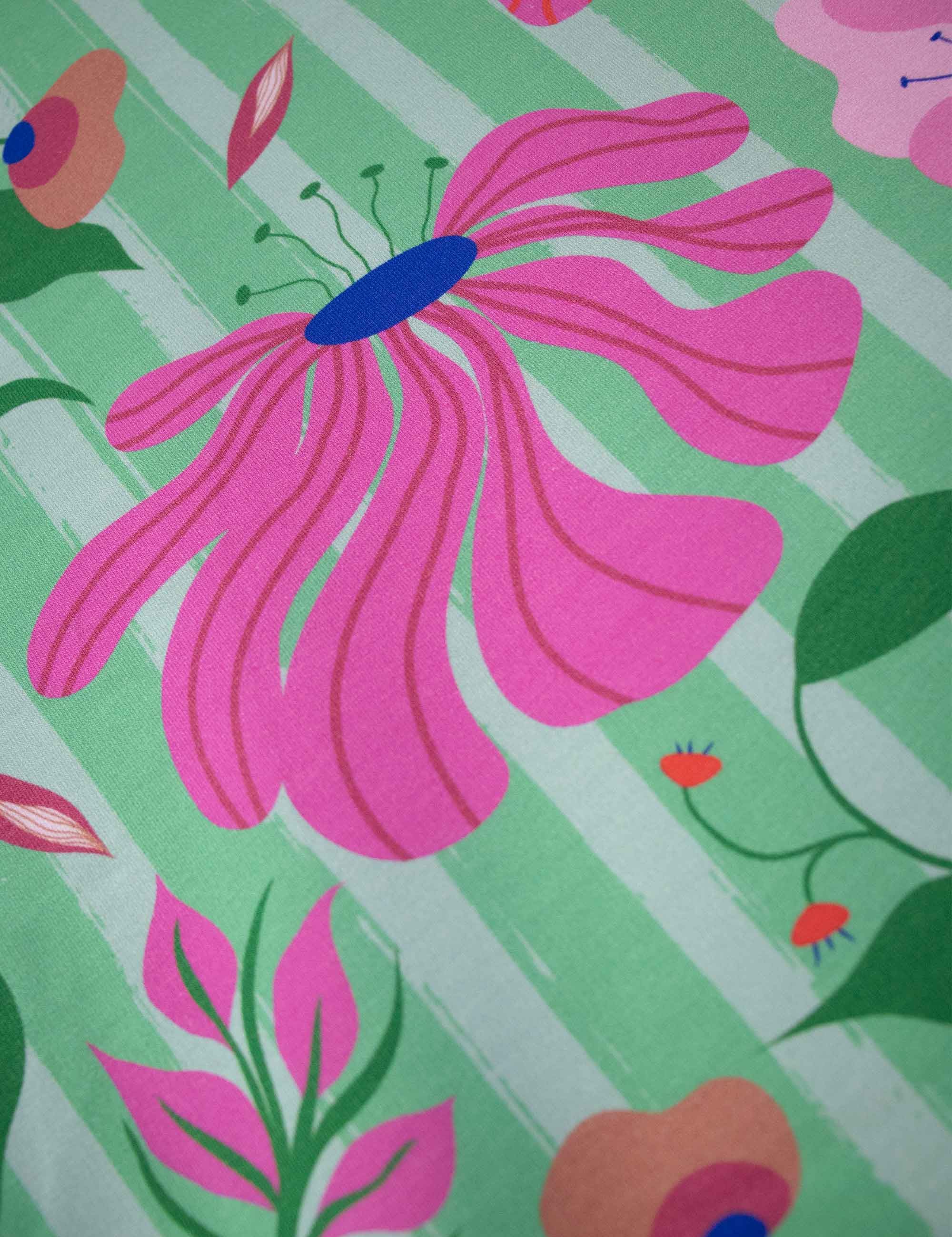 Bloom Boom Apfelgrün | French Terry | 170 cm breit