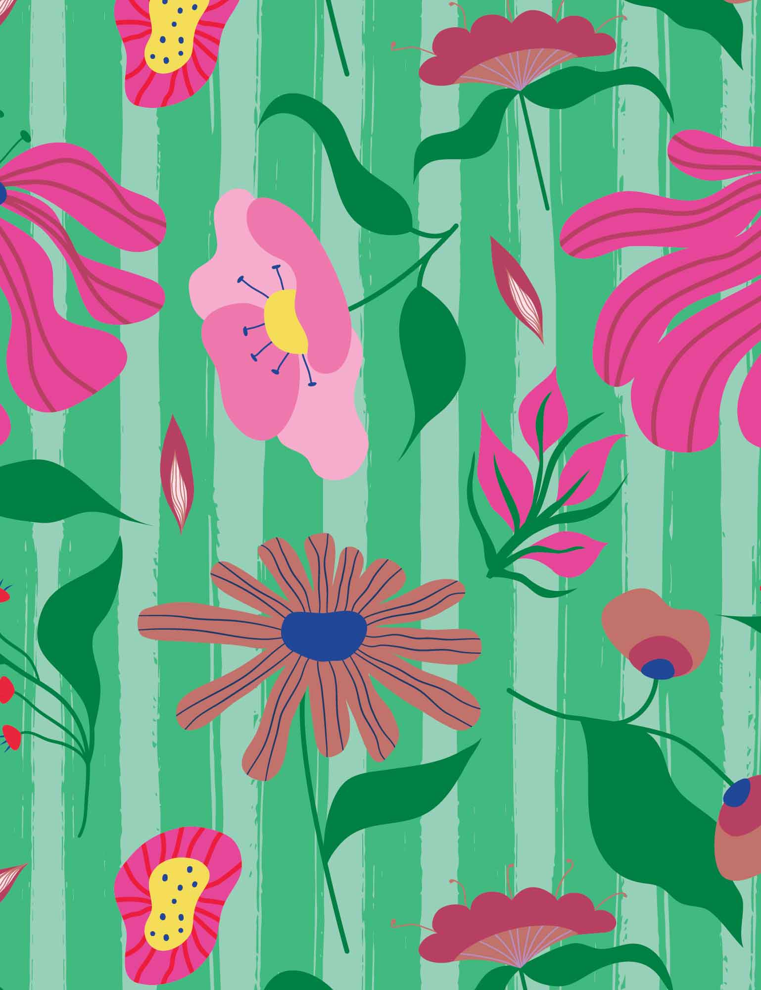 Bloom Boom Apfelgrün | French Terry | 170 cm breit