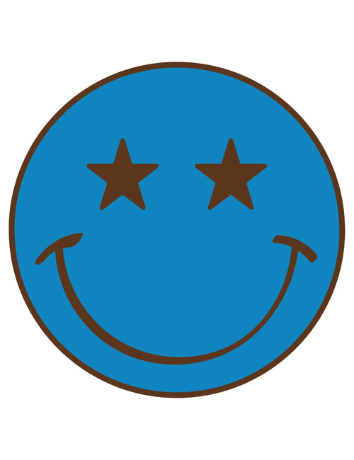 Smiley Blue | Bügelbild