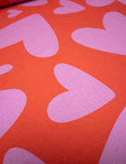 Bold Hearts Rot | French Terry | 170 cm breit