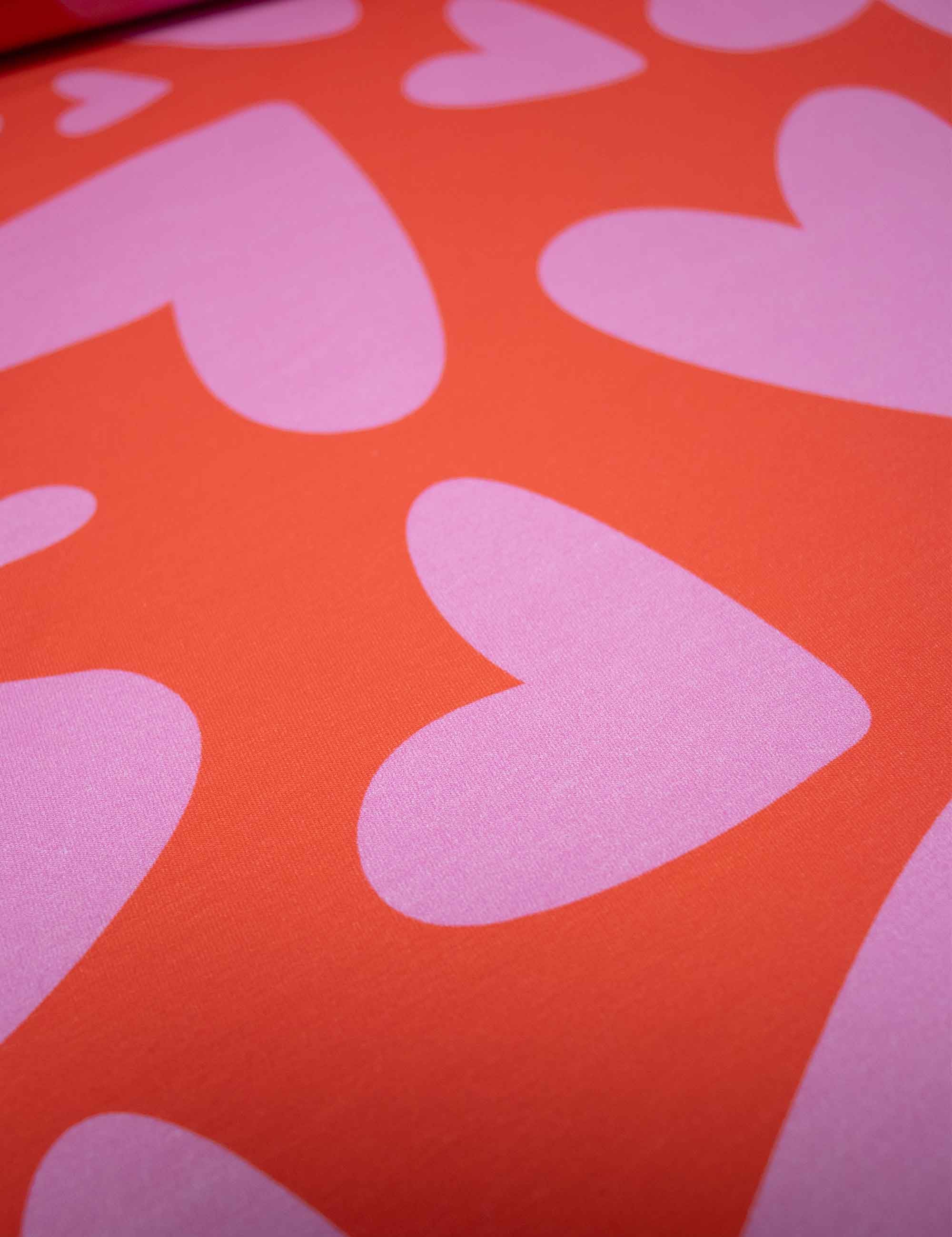 Bold Hearts Rot | French Terry | 170 cm breit