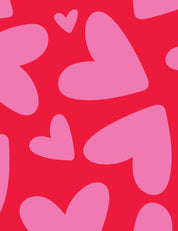 Bold Hearts Rot | French Terry | 170 cm breit