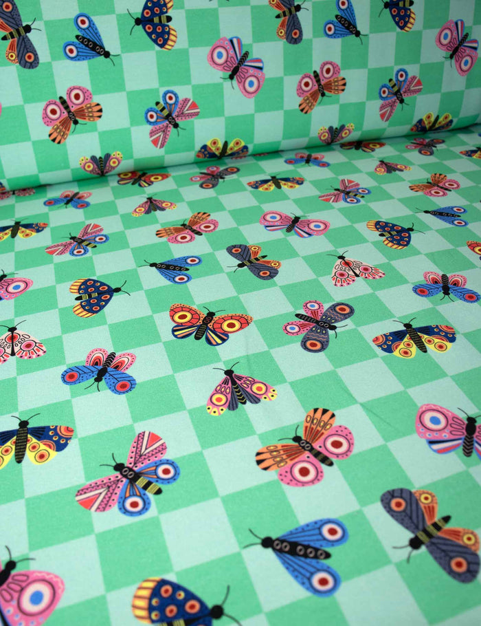 Butterfly Apple Pop Green | French Terry | 170 cm breit