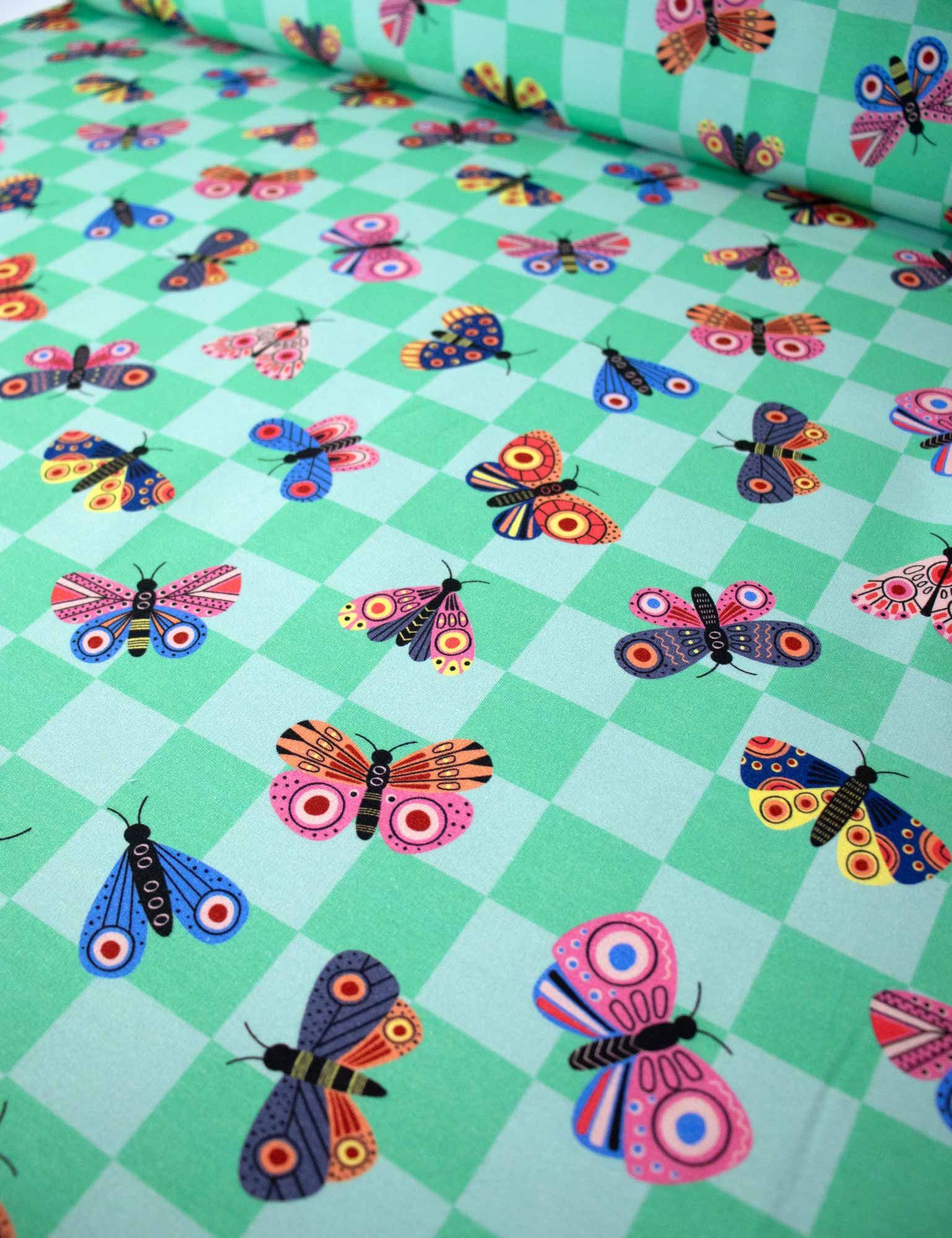Butterfly Apple Pop Green | French Terry | 170 cm breit