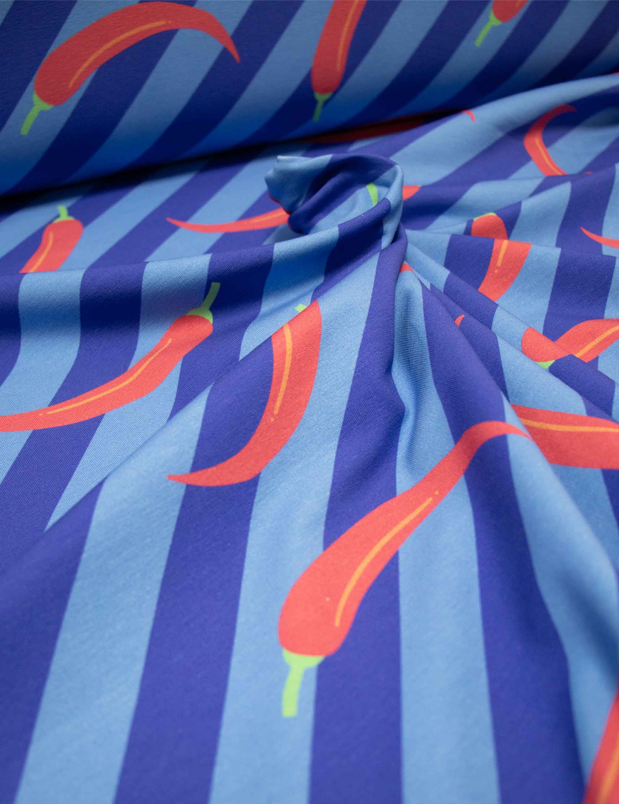 Chili Pop Blau | French Terry | 170 cm breit