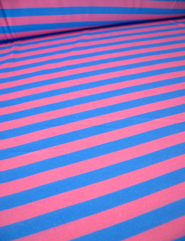 Korallenfarbene Streifen | 100 % Baumwolljersey | 170 cm breit