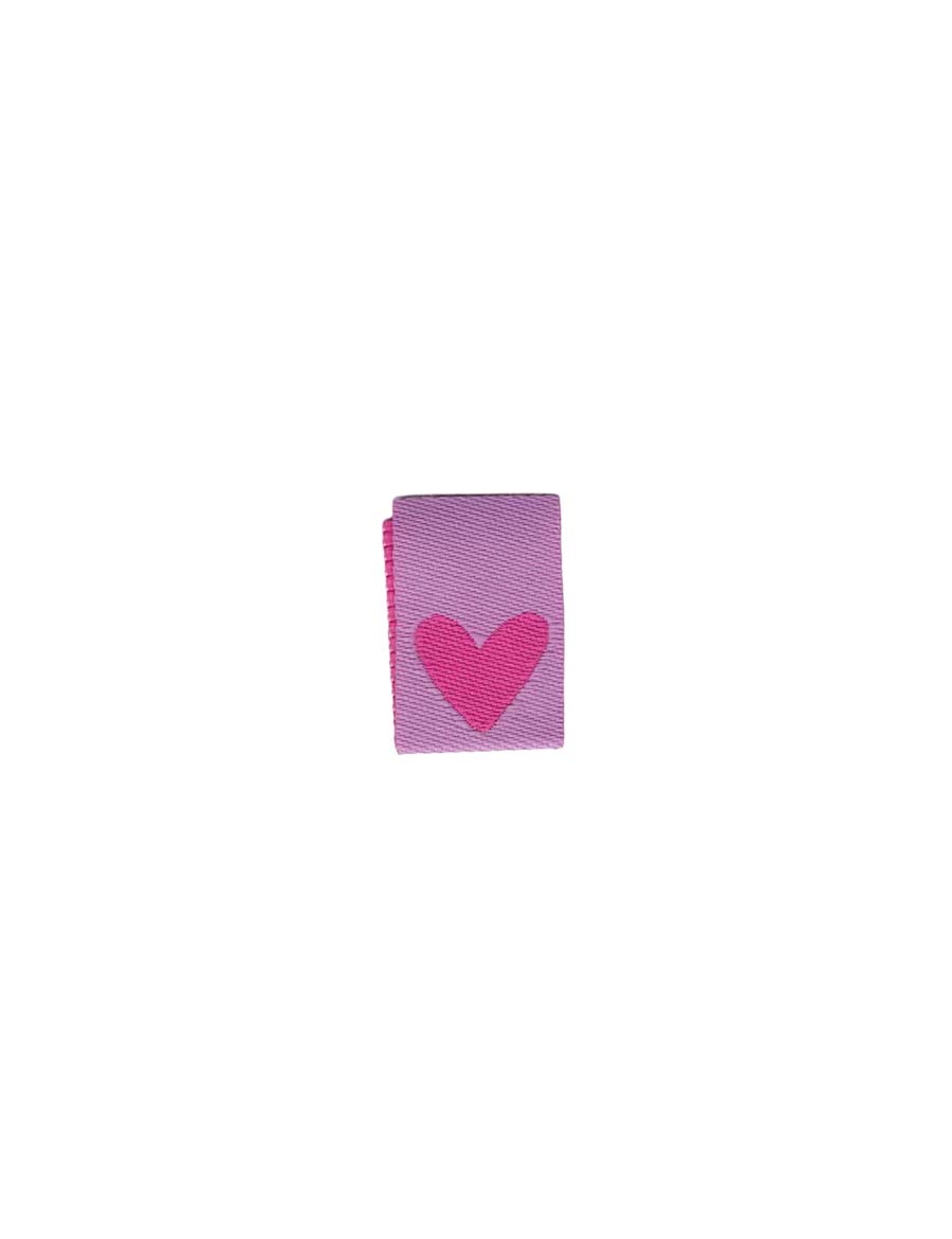 Double Heart Pink | Gewebtes Nählabel