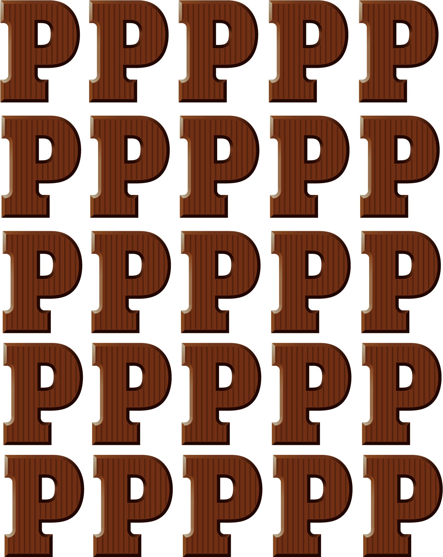 Schokoladenbuchstaben Piet | All-over Transferfolie