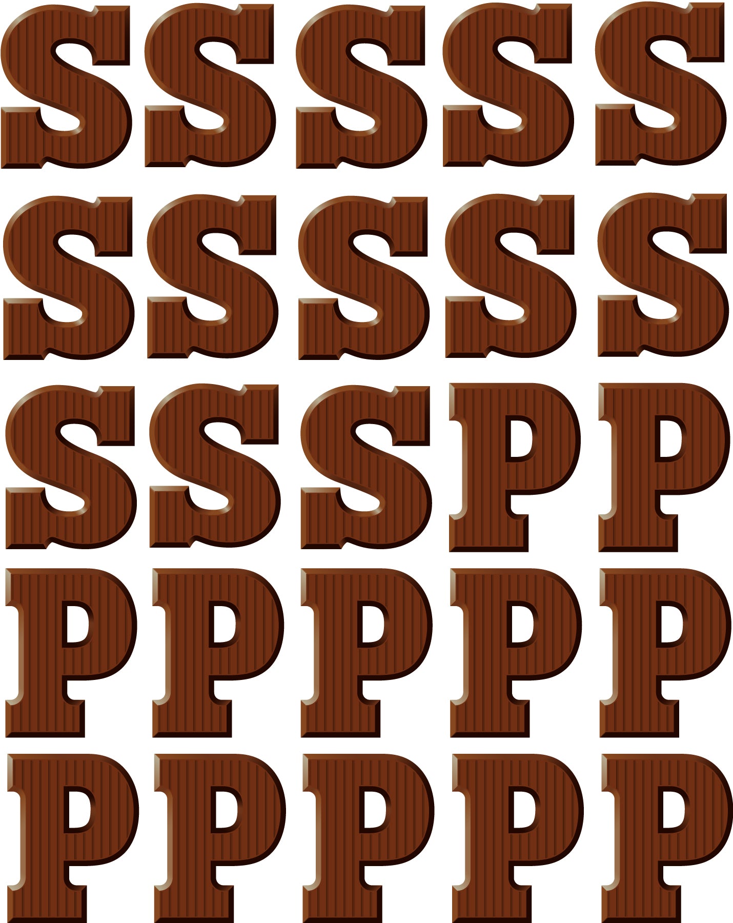 Schokoladenbuchstaben Sinterklaas und Piet | All-over Transferfolie