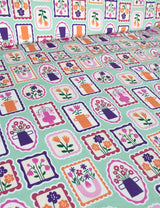 Blumenstempel Mint Vibe | Trikot | 170 cm breit