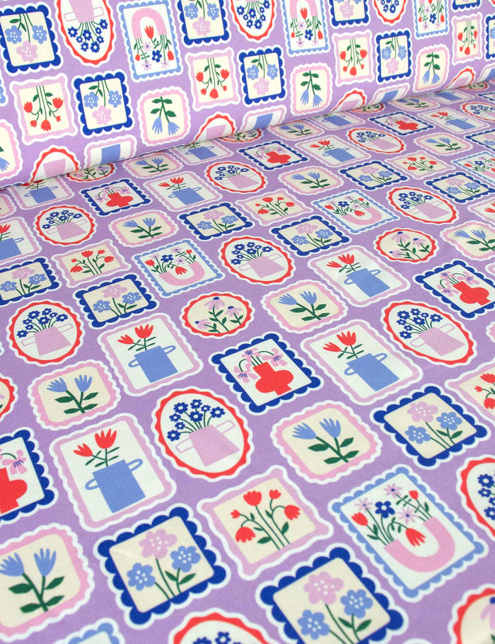 Floral Stamps Lilalicious | Jerseystoffe | 170cm breit