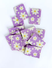 Flowers Lilac | Gewebtes Nähetikett
