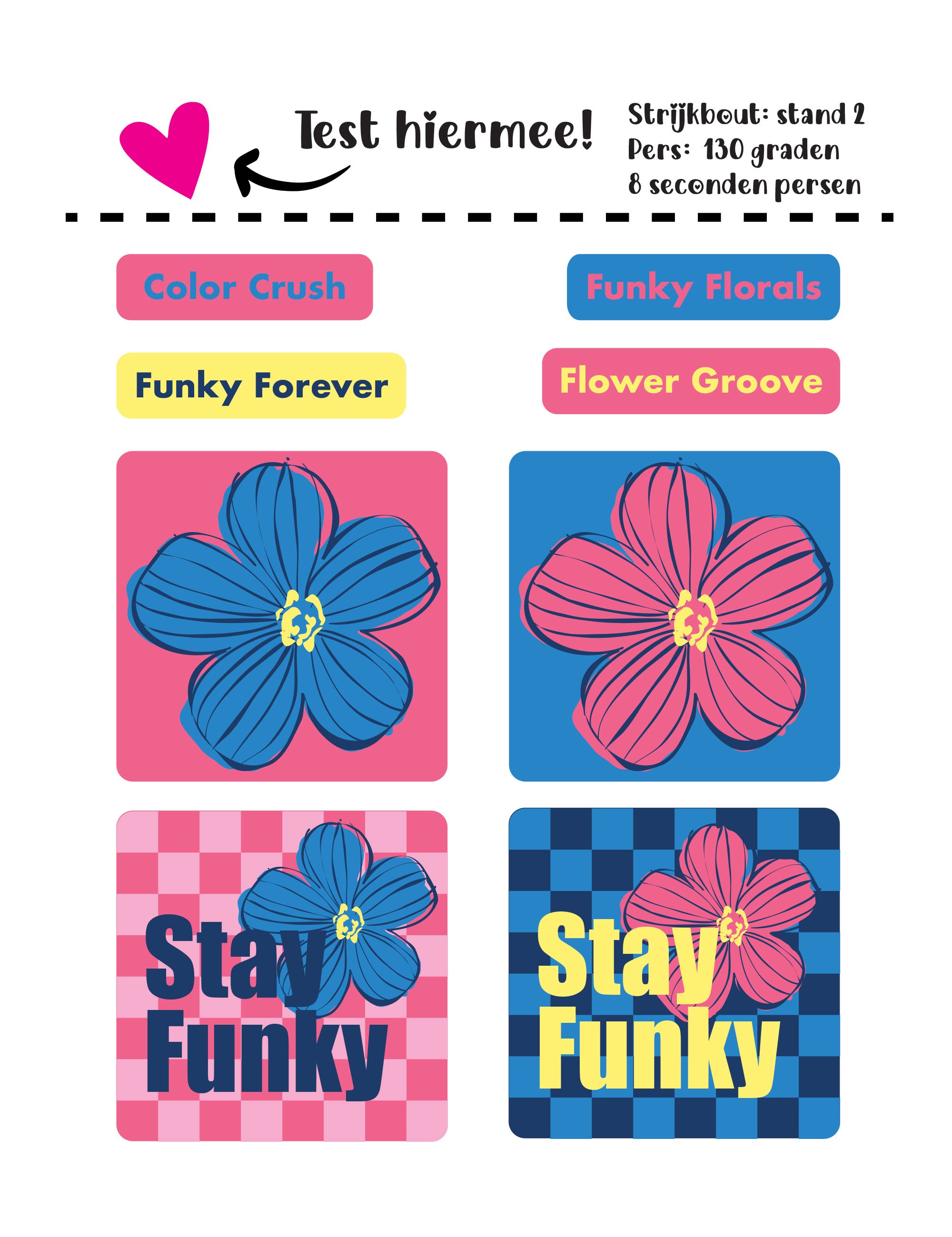 Funky Floral Coral Bügeletiketten | Bügelbilder