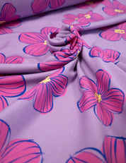 Fliederfarbenes Blumenmuster | French Terry | 170 cm breit