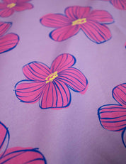 Fliederfarbenes Blumenmuster | French Terry | 170 cm breit