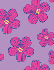 Fliederfarbenes Blumenmuster | French Terry | 170 cm breit