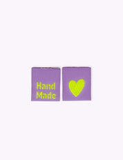 Hand Made Hearts Lilac | Gewebtes Nählabel