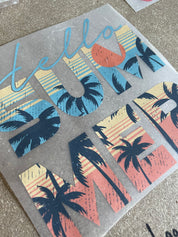 Hallo Sommer – Blauer Sommer-Kleidungstransfer