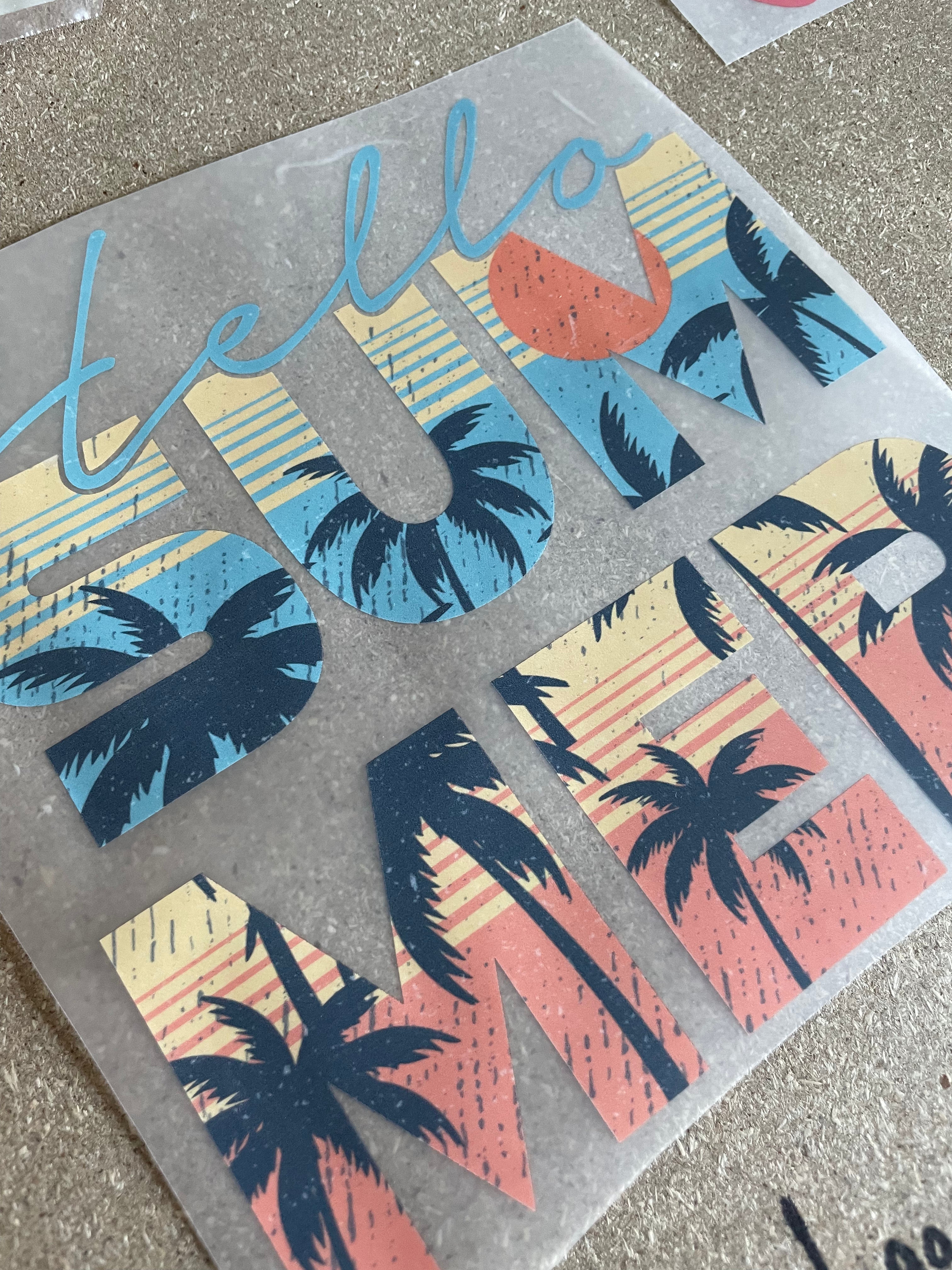 Hallo Sommer – Blauer Sommer-Kleidungstransfer