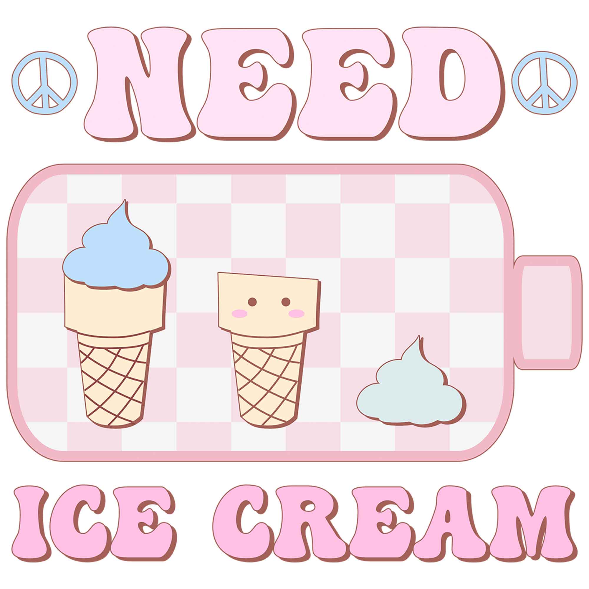 Need Ice Cream – Pastell-Eis-Kleidungstransfer