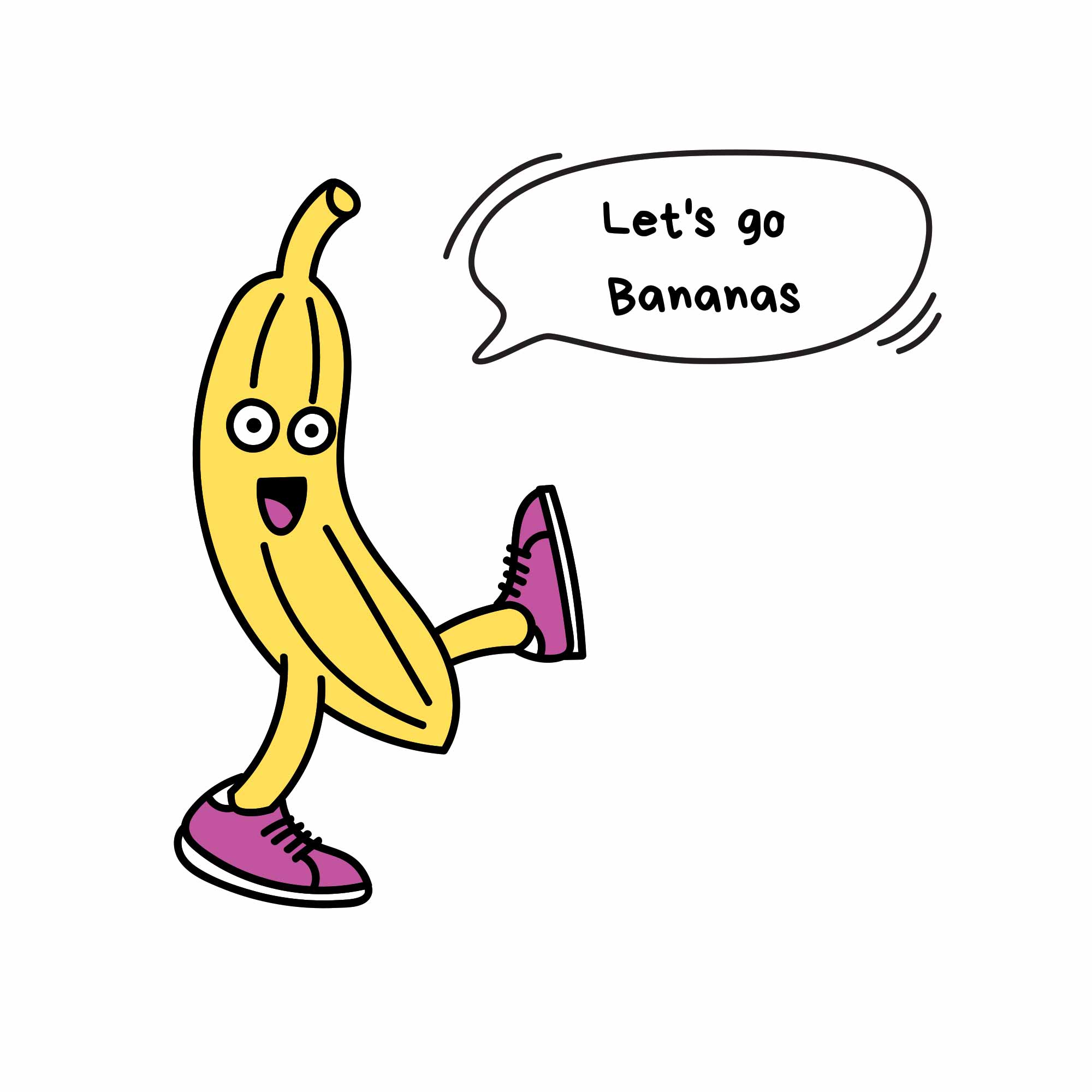 Let's Go Bananas Sprechblase | Bügelbild