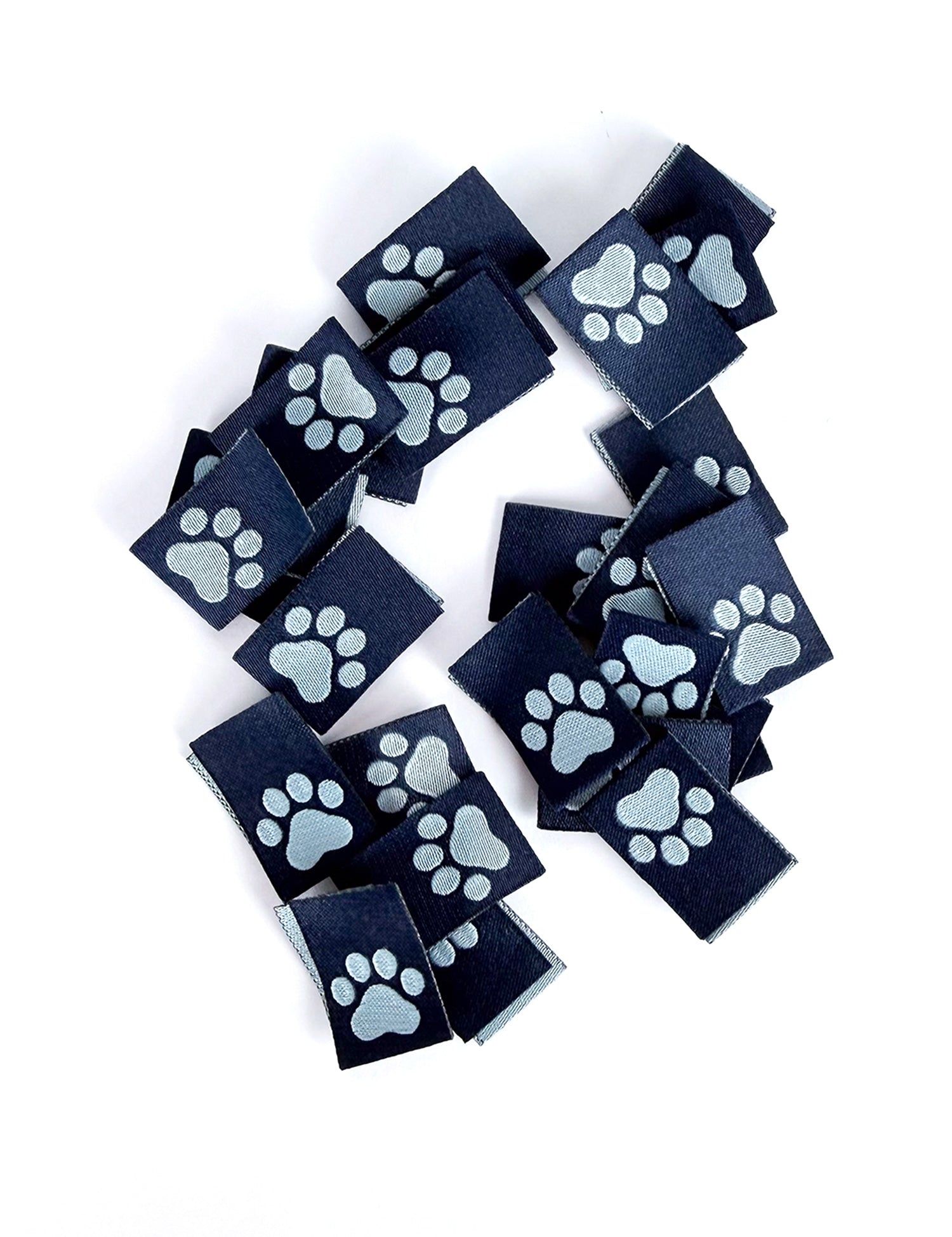Little Blue Paw | Gewebtes Einnähetikett