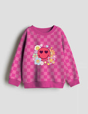 Love Bloom Retro Crush strijktransfer op een trui