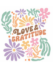 Love & Gratitude – Abstrakte Blume | Bügelbild
