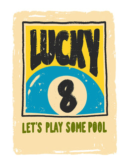 Lucky 8 Poster DTF-strijktransfer uit Lucky 8