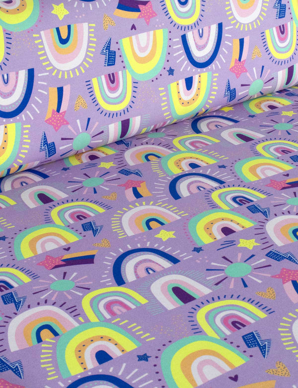 Rainbow Rush Lilalicious | French Terry | 170 cm breit