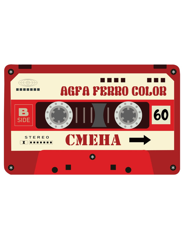 Casette Red – Bügelbild