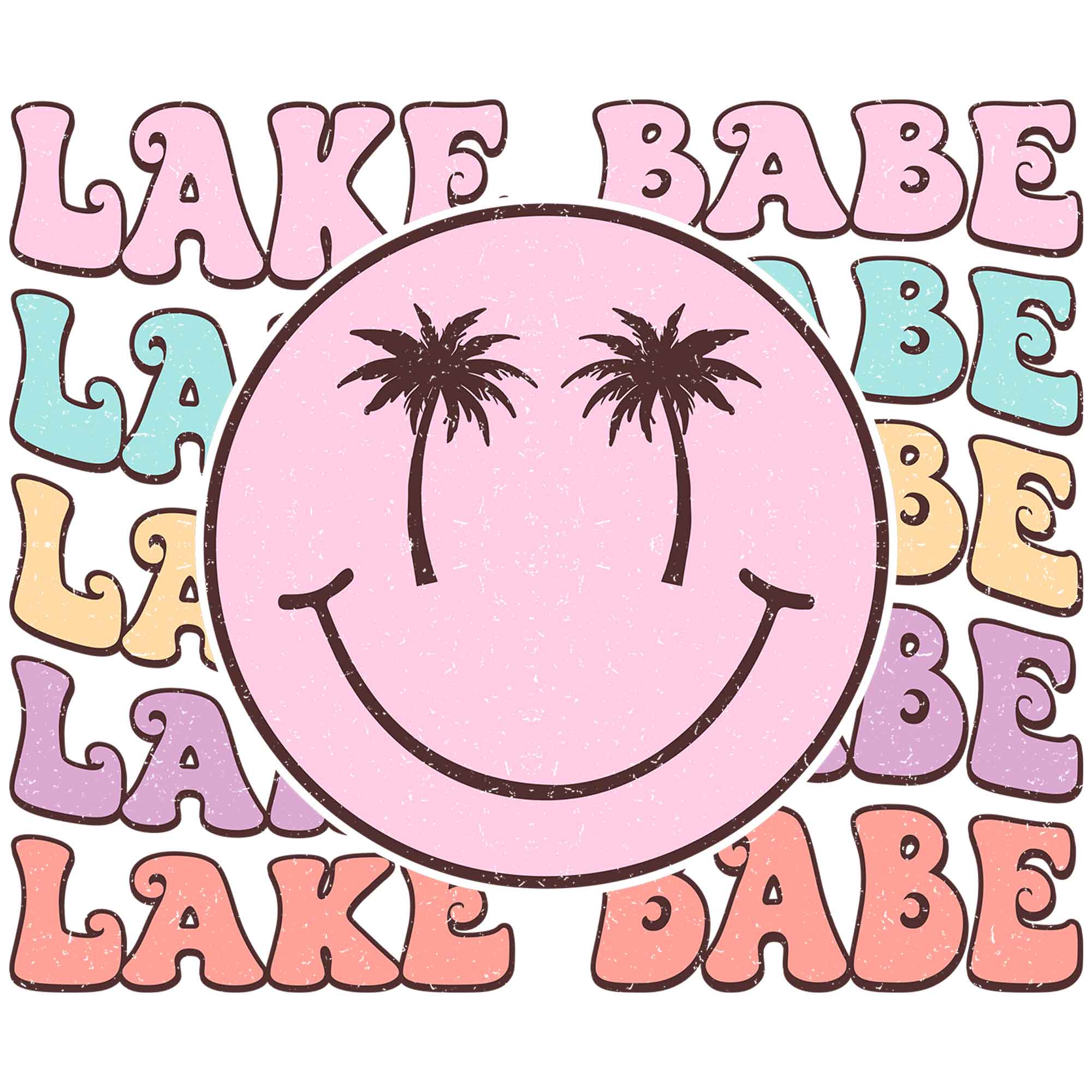 Lake Babe Smiley – Groovy Sommerkleidung Transfer