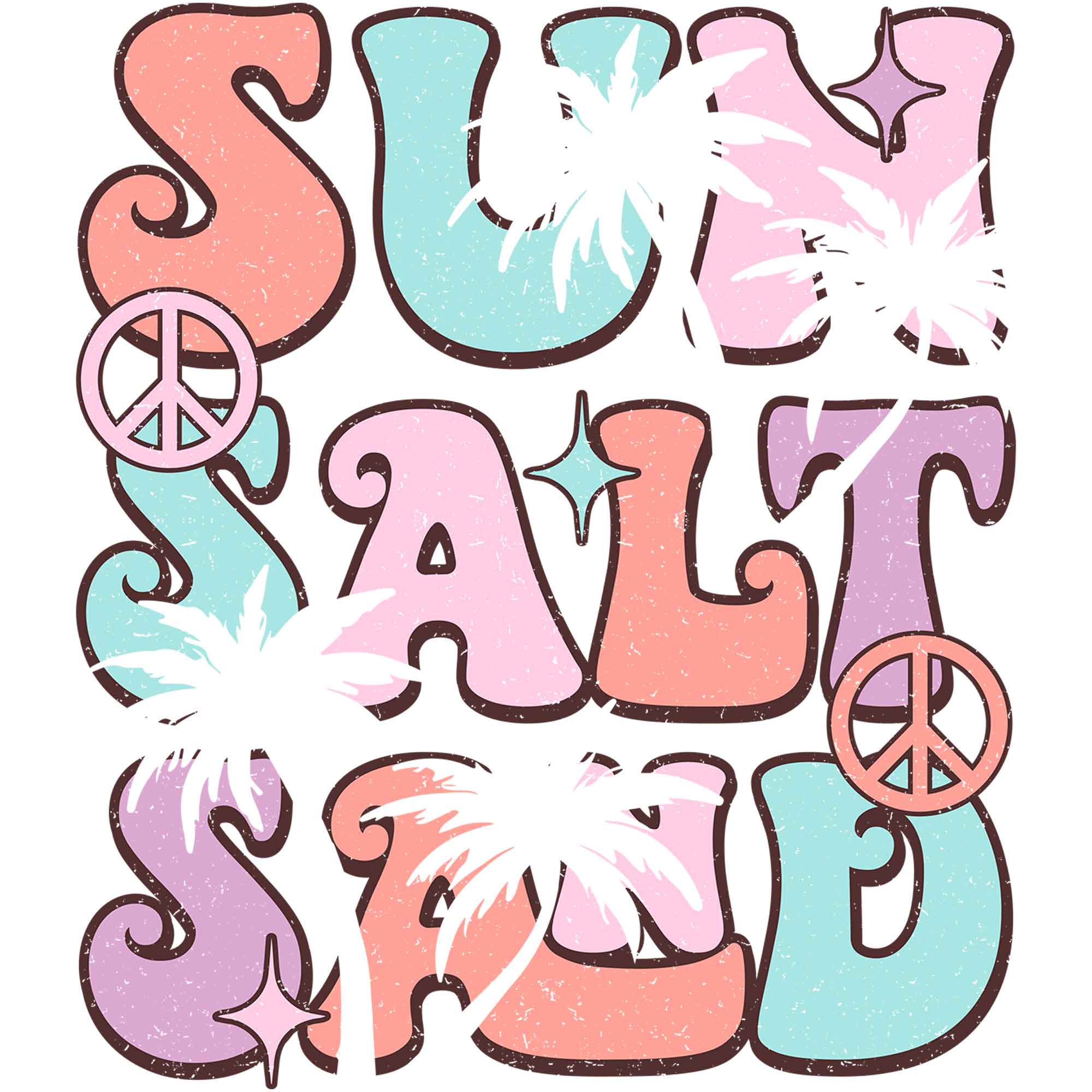 Sun Salt Sand - Groovy Sommerkleidung Transfer
