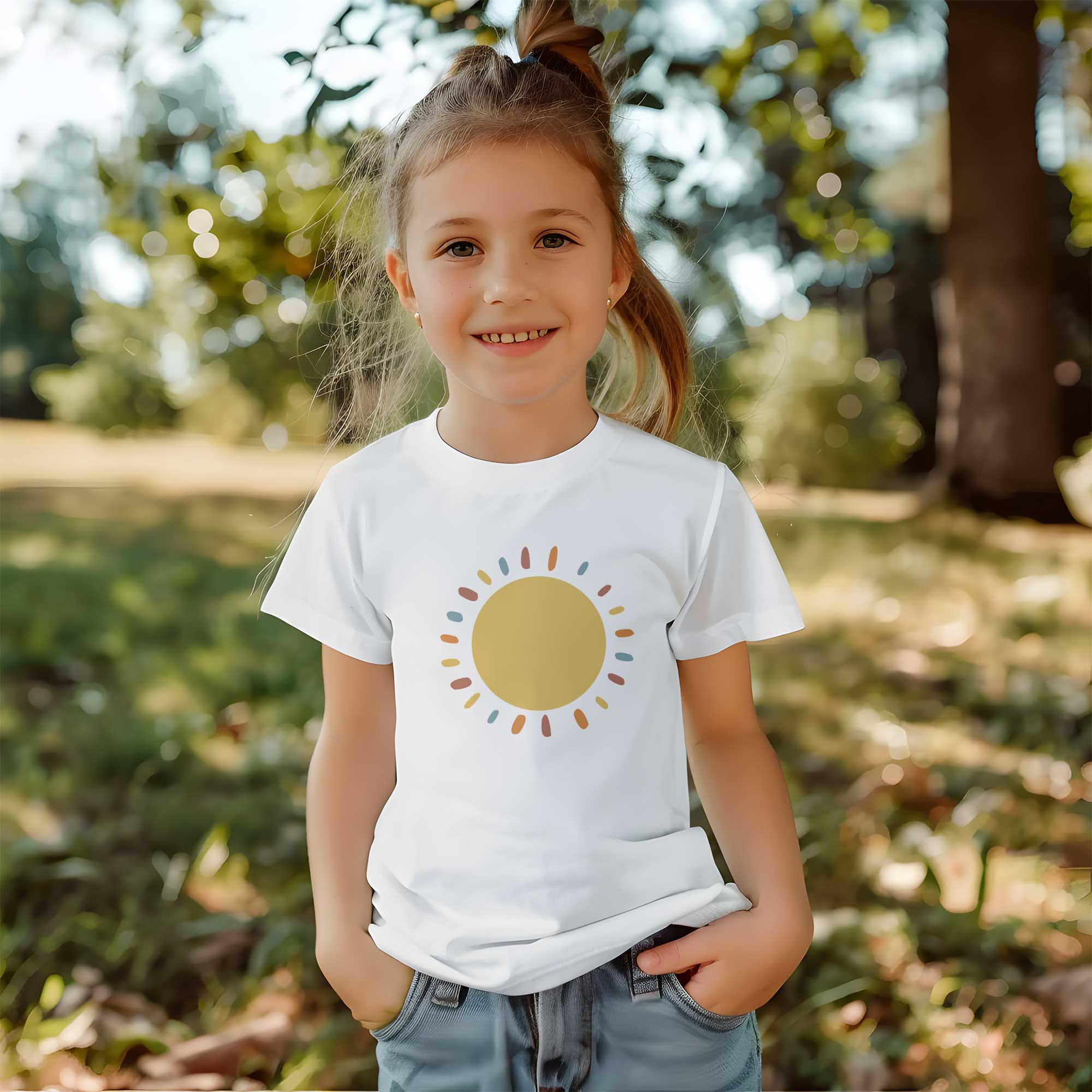 Gelbe Sonne - Boho Regenbogen - Kleidungstransfer