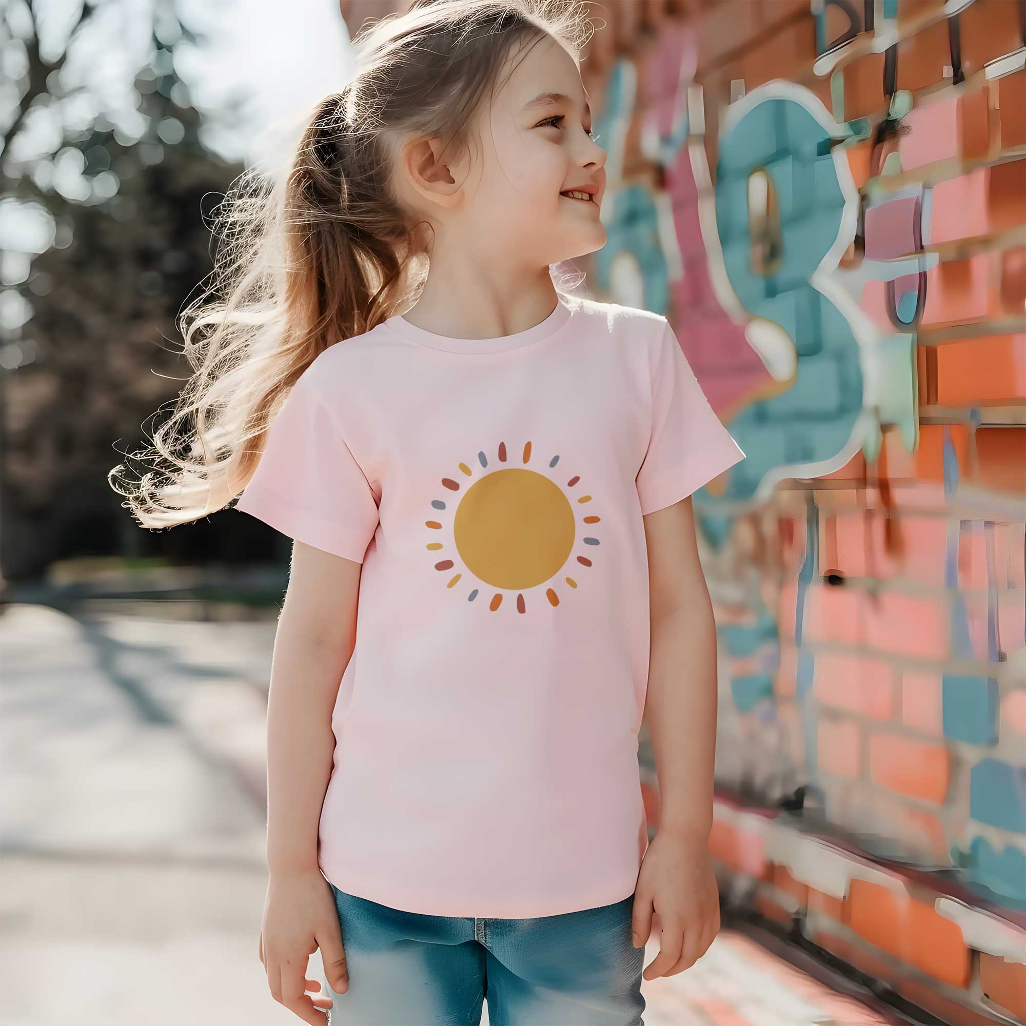 Gelbe Sonne - Boho Regenbogen - Kleidungstransfer
