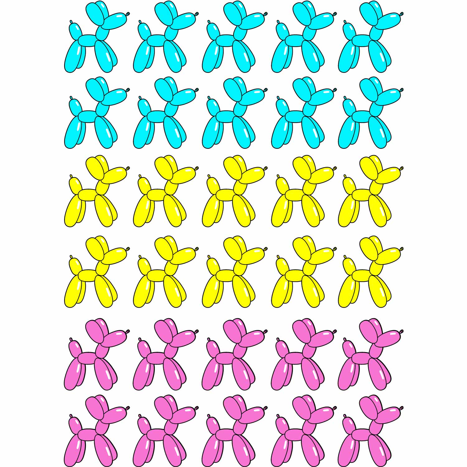Balloon Dog Mix | Allover-Transferdruck