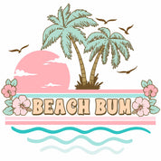 Beach Bum – Pastellfarbener Transfer für Sommerkleidung