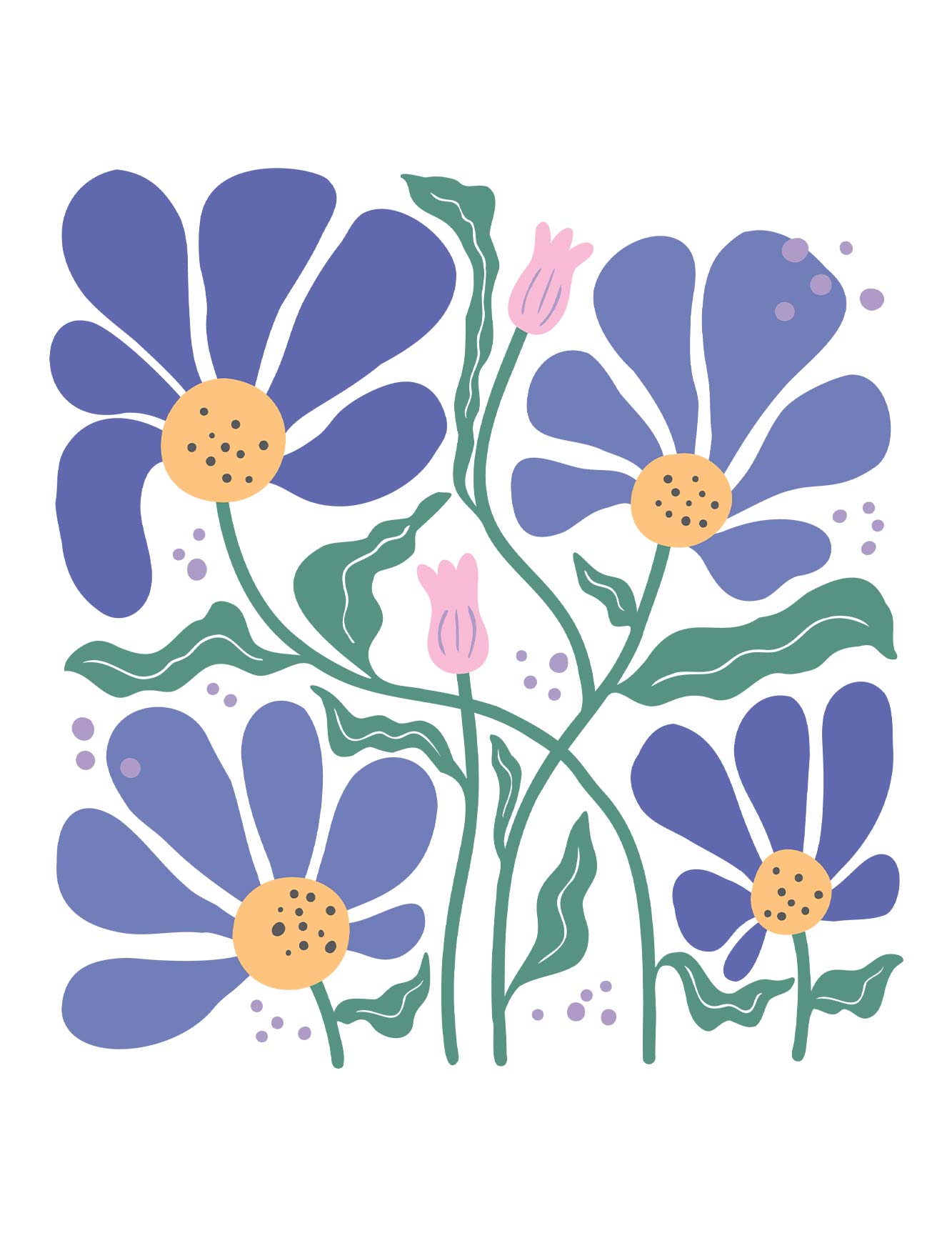 Blaue Blume - Blumen-Kleidungstransfers