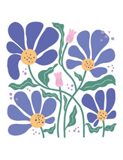Blaue Blume - Blumen-Kleidungstransfers