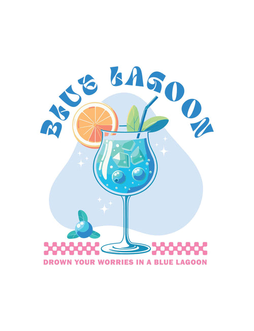 Blue Lagoon – Cocktail Club | Aufbügelbares Motiv