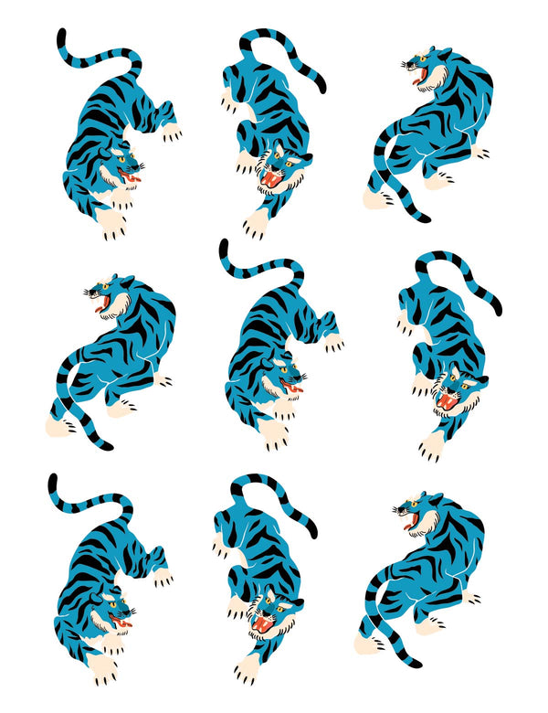 Blue Tiger - Carousel Clash – All-over-Transferbogen