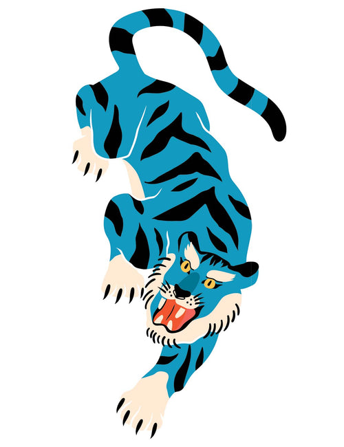 Blue Tiger Dive - Karussell-Kampf | Bügelbild